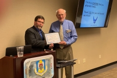 Rick presents Coff with Wounded Warrion Donation Certificate