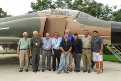 AFA Members, vendors, and USSRC VP Space Campe in front of painted F-4D