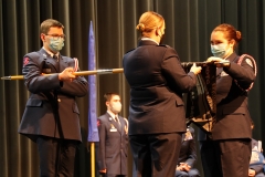 14 Unfurling Space Force Cadet CMSgt Gavin Stallings with Guidon